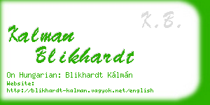 kalman blikhardt business card