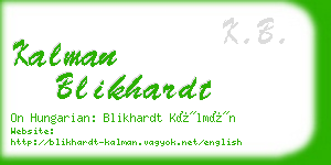 kalman blikhardt business card